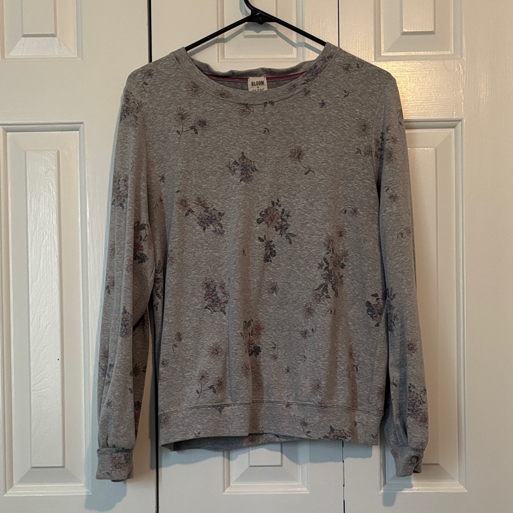 Floral Crewneck Sweatshirt - Gray